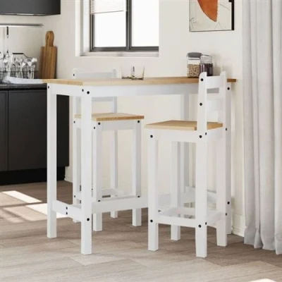 Afbeelding van vidaXL Barstoelen 2 st massief grenenhout wit