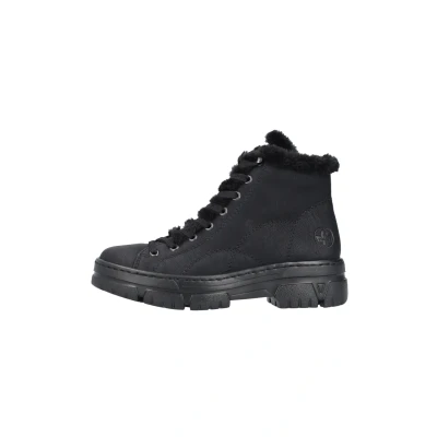 Afbeelding van Rieker Z7411 veterlaarzen voor dames, zwart.
