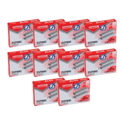 Afbeelding van OFFICE PRODUCTS 18072439 19 Standaard nietjes, 24/10 mm, 10.000 stuks, zilver