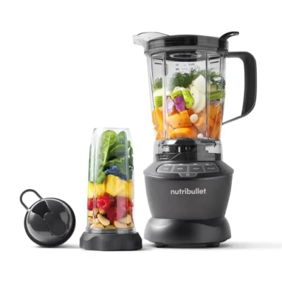 Afbeelding van NutriBullet Full Size Blender Combo, elektrische mixer, multifunctionele molen, professioneel, vermogen 1200 watt, karaf 1,9 l, glazen 946 ml en 710 ml, zwart, NBF500MB