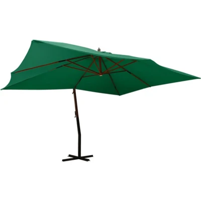 Afbeelding van Zweefparasol met houten paal 400x300 cm groen