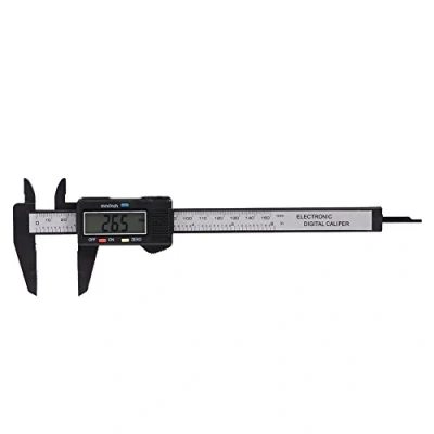Afbeelding van Digitale schuifmaat, 150 mm, elektronisch, digitaal, LCD display, voor het meten van de buitendiepte (zwart)