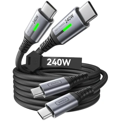 Afbeelding van INIU 240 W USB C naar kabel, [2 stuks 2 m] PD3.0 48 V/5 A kabel type snel opladen