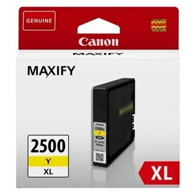 Image de Canon PGI 2500XL Y 19.3 ml à rendement élevé jaune original réservoir d&#039;encre pour MAXIFY iB4050, iB4150, MB5050, MB5150, MB5155, MB5350, MB5450, MB5455