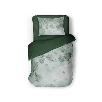 Afbeelding van Eleganzzz Dekbedovertrek Floral Whispers Green 140x200/220cm Micropercal Eenpersoons Dekbedovertrekken
