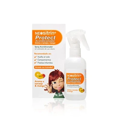 Image de Neositrín Protect Spray Après shampooing sans rinçage qui repousse les poux Protège et démêle Parfum Orange Mangue Pour un usage quotidien à partir de 1 an 100 ml