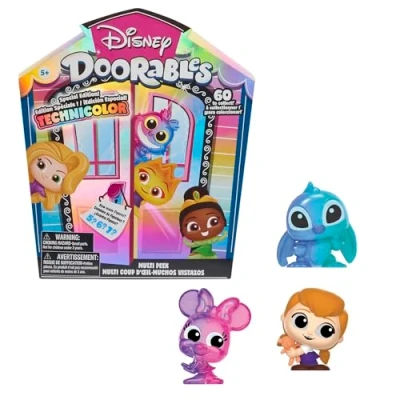 Afbeelding van DOORABLES Disney, Multi Peek set met 5, 6 of 7 verrassingsfiguren, Technicolor serie, 60 nieuwe figuren om te verzamelen, willekeurige modellen, speelgoed voor kinderen vanaf 5 jaar, DRB20