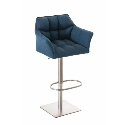 Afbeelding van Barkruk Sarpsborg Stof Mat geborsteld RVS, Blauw