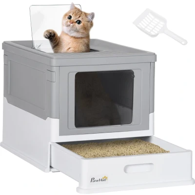 Afbeelding van PawHut Katzentoilett mit ausziehbarer Schublade D31 061V00
