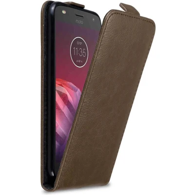 Afbeelding van Cadorabo Hoesje geschikt voor Motorola MOTO Z2 PLAY / FORCE in KOFFIE BRUIN Beschermhoes flip design Case Cover met magnetische sluiting