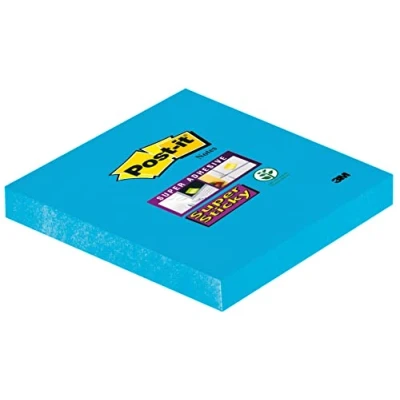 Afbeelding van Memoblok 3M Post it 654 Super Sticky 76x76mm blauw