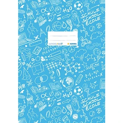 Afbeelding van HERMA Schoolydoo 19410 set van 10 enveloppen A4 formaat met etiket duurzame en gemakkelijk te reinigen polypropyleenfolie, lichtblauw