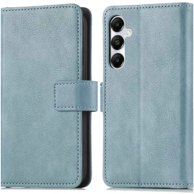 Afbeelding van iMoshion Hoesje Geschikt voor Samsung Galaxy A15 (5G) / (4G) Met Pasjeshouder Luxe Bookcase Lichtblauw
