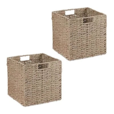Afbeelding van opbergmand zeegras set van 2 30x30x30 cm badkamer speelgoed