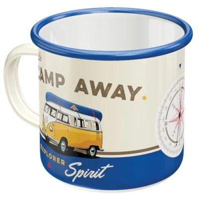 Afbeelding van Emaille Beker Volkswagen Bulli Let&#039;s Camp Away