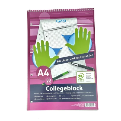 Afbeelding van Toppoint Collegeblok 43876, A4 geruit, 60g 80 vellen, 4 gaats