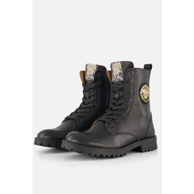 Afbeelding van Develab Veterboots voor kinderen, Maat: 30, Zwart Leer