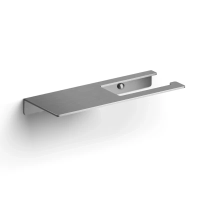 Afbeelding van Clou Fold toiletrolhouder zonder klep met planchet rvs geborsteld