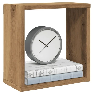 Afbeelding van vidaXL Wandschappen kubus 6st 30x15x30cm bewerkt hout artisanaal eiken