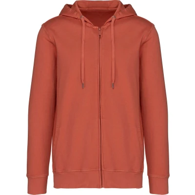 Afbeelding van Native Spirit Ecologische uniseks sweater met rits en capuchon French Terry NS417 Washed Pomelo
