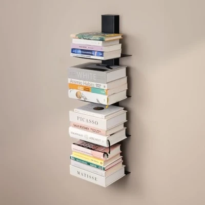 Afbeelding van Stalux Hangend Boekenrek &#039;Rocket&#039; kleur zwart