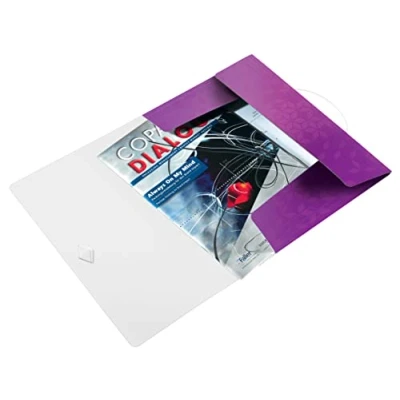 Afbeelding van Leitz Wow Elastomap Met 3 Kleppen, Uit Pp, Ft A4, Paars