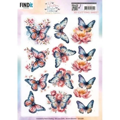 Afbeelding van 3D Cutting Sheet Berries Beauties Flutter Flair Pink Flutters