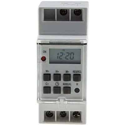 Afbeelding van Digitale timer voor DIN rail, inbouw in schakelbord, 230 V/16 A, tijdschakelaar, schakelkast, LCD display, dag en weektijdklok