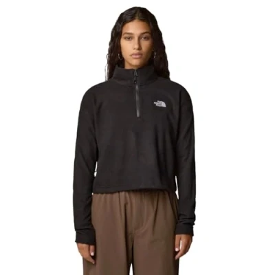 Afbeelding van The North Face Glacier Cropped ¼ ZIP Fleece trui, Dames, Maat: Small, Tnf black
