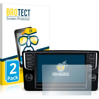 Afbeelding van BROTECT Screenprotector voor Volkswagen Golf Sportsvan 2015 Discover Pro 8&quot; 2014 Folie Beschermfolie transparant (2 Stuks)
