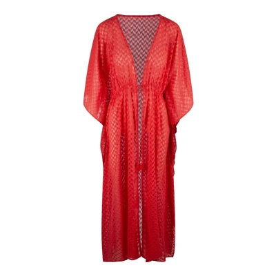 Afbeelding van Lingadore Kimono Strandaccessoire, Dames, Maat: 44/46, Tomaten rot