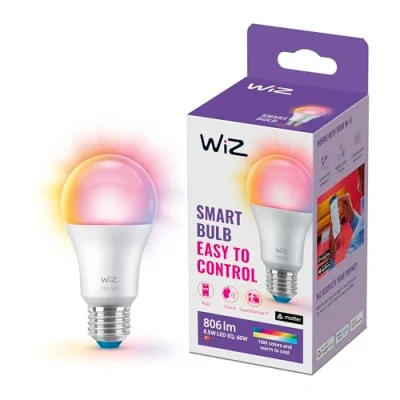 Image de WiZ Ampoule Smart Color 8,5W 806lm 2200 6500K RGB E27