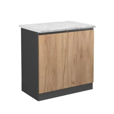 Afbeelding van Vicco Keukenonderkast R Line, Eik goud/antraciet, 40 cm WB Marmer