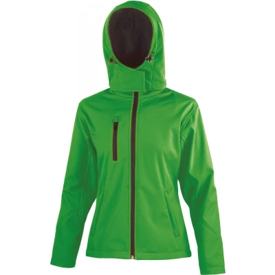 Afbeelding van Result Core Ladies Tx Performance Hooded Soft Shell Jacket R230F Vivid Green / Black