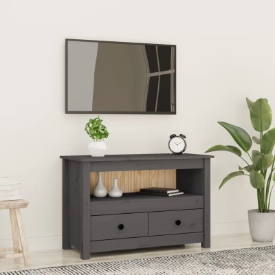 Afbeelding van Tv meubel 79x35x52 cm massief grenenhout grijs