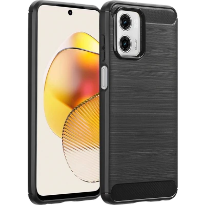 Afbeelding van imoshion Hoesje Geschikt voor Motorola Moto G73 Siliconen Brushed Backcover Zwart