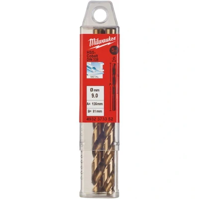 Image de MILWAUKEE 4932373352 Foret métal HSS G Cobalt 9x125mm (5 pcs)