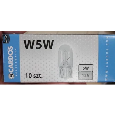 Afbeelding van Cardos W5W Set van 10 lampen voor nummerplaatverlichting 12 V 5 W Lamp met glazen lampvoet
