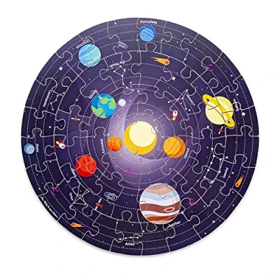 Afbeelding van Bigjigs Solar System Floor Puzzel voor kinderen, Maat: One Size, Multi coloured
