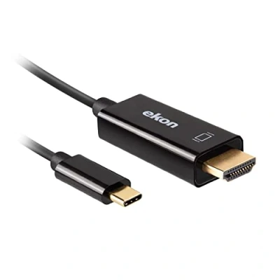 Afbeelding van Ekon USB C kabel HDMI mannelijk 1,5 m 4K Ultra HD resolutie gouden connectoren voor tv, smartphones, projectoren, laptops, pc, MacBook, PlayStation, Nintendo Switch