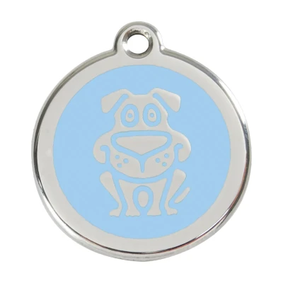 Afbeelding van Dog Light Blue roestvrijstalen hondenpenning large/groot dia. 3,8 cm RedDingo