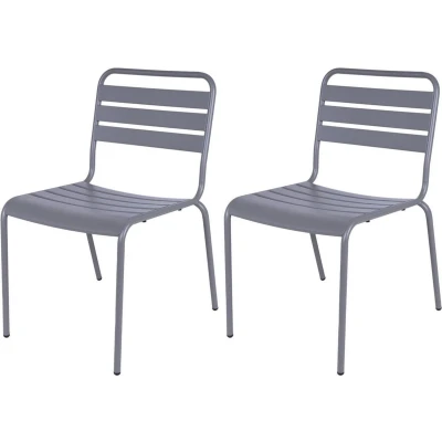 Afbeelding van MaximaVida metalen tuinstoel Max XXL muisgrijs doos per 2 stuks