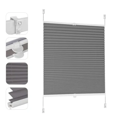 Afbeelding van Sekey Verduisteringsrolgordijn zonder boren Klemmfix 85 cm breed ondoorzichtig zonwering x 130 donkergrijs