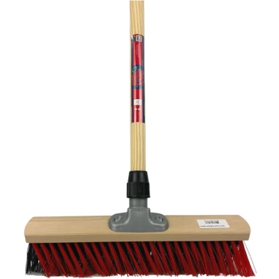 Afbeelding van Synx Tools X Bezem 40cm Rood/Zwart Straatbezem / Stadsbezem Schrobborstels Veger