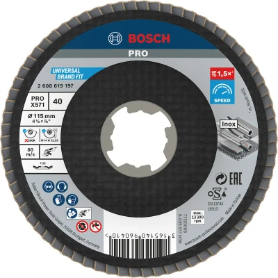 Afbeelding van Bosch Accessories 2608619197 Lamellenschuurschijf Diameter 115 mm Boordiameter 22.23 1 stuk(s)