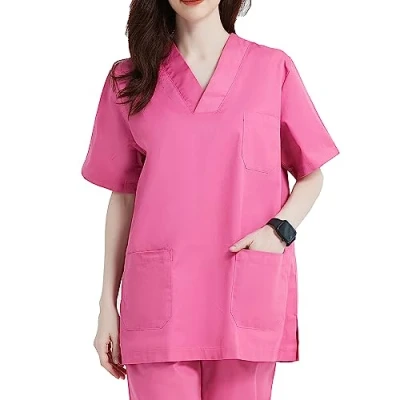 Image de MISEMIYA CASACA UNISEX MÉDICO ENFERMERA UNIFORME LIMPIEZA LABORAL ESTÉTICA DENTISTA VETERINARIA SANITARIO HOSTELERÍA Ref.817 XXL, Rosa