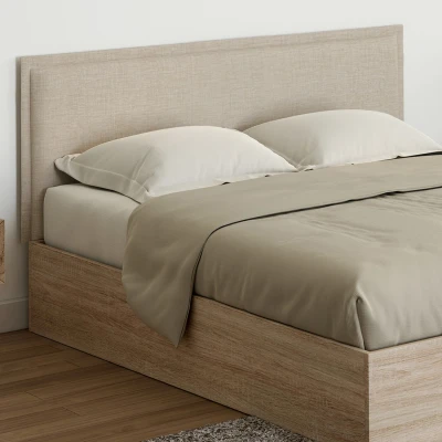 Image de Tête de lit suspendue ALHYA 160 cm en tissu beige lin IDMarket