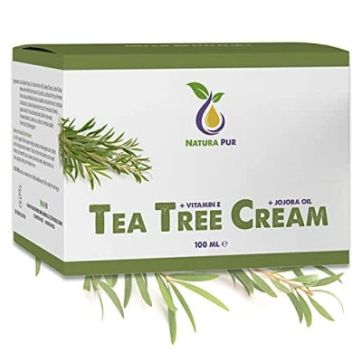 Image de crème à l&#039;huile de Tea Tree 100ml, vegan Creme d&#039;arbre thé utiliser sur les peaux imperfections, inflammations cutanées, anti bouton, contre l&#039;acné