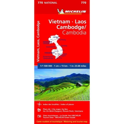 Image de Carte Nationale Vietnam Laos Cambodge / Cambodia