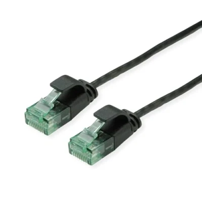 Afbeelding van ROLINE RM UTP DataCenter Patchkabel Cat.6A (Klasse EA), extra dun, zwart, 3 m